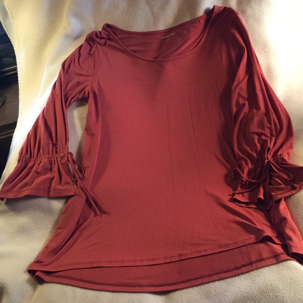 Lands End Scoop neck burnt orange blouse